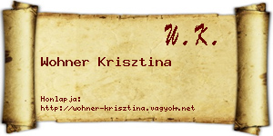 Wohner Krisztina névjegykártya