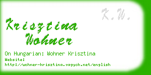 krisztina wohner business card